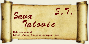 Sava Talović vizit kartica